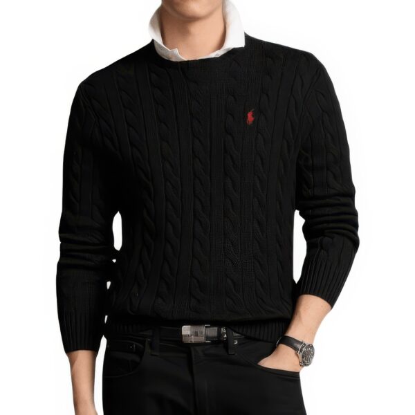 Pull RLF Col Rond en Coton Uni – Image 4