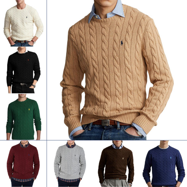 Pull RLF Col Rond en Coton Uni