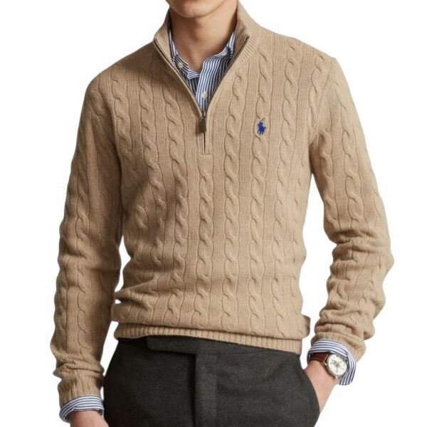 Pull RLF Demi-Zip en Coton Torsadé – Image 11