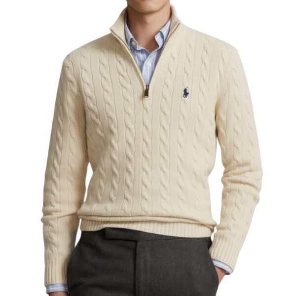 Pull RLF Demi-Zip en Coton Torsadé – Image 7