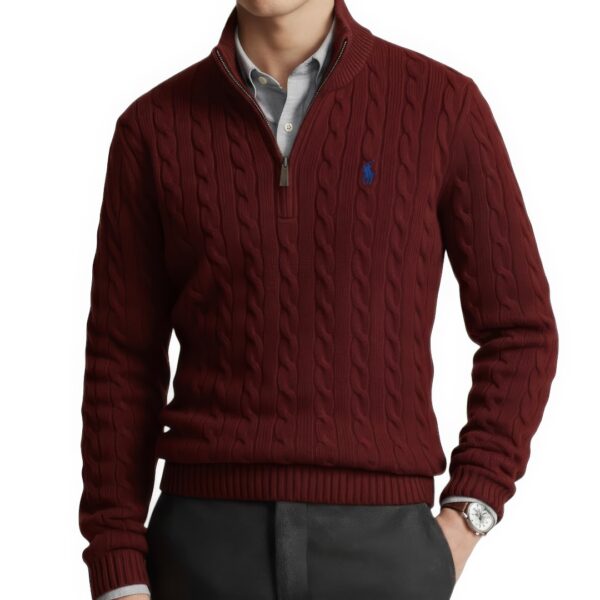 Pull RLF Demi-Zip en Coton Torsadé – Image 6
