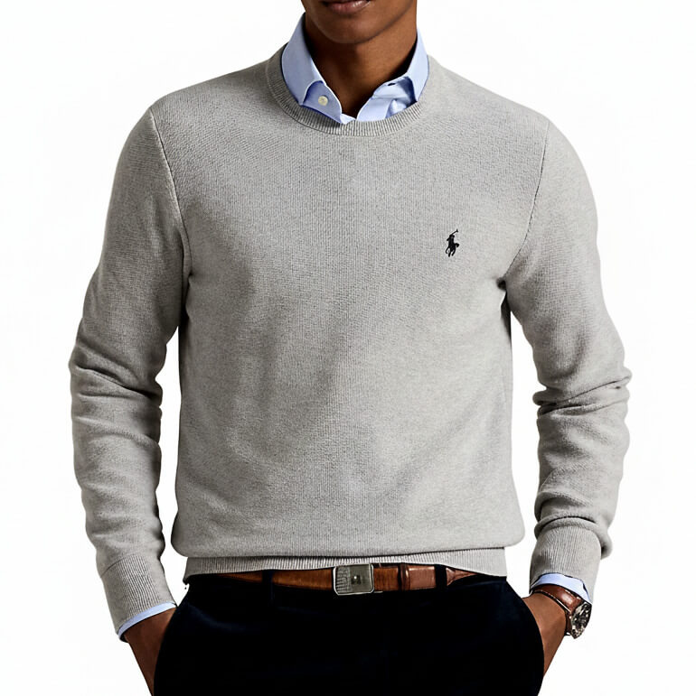 Pull Piqué RLF Col Rond en coton – Image 5
