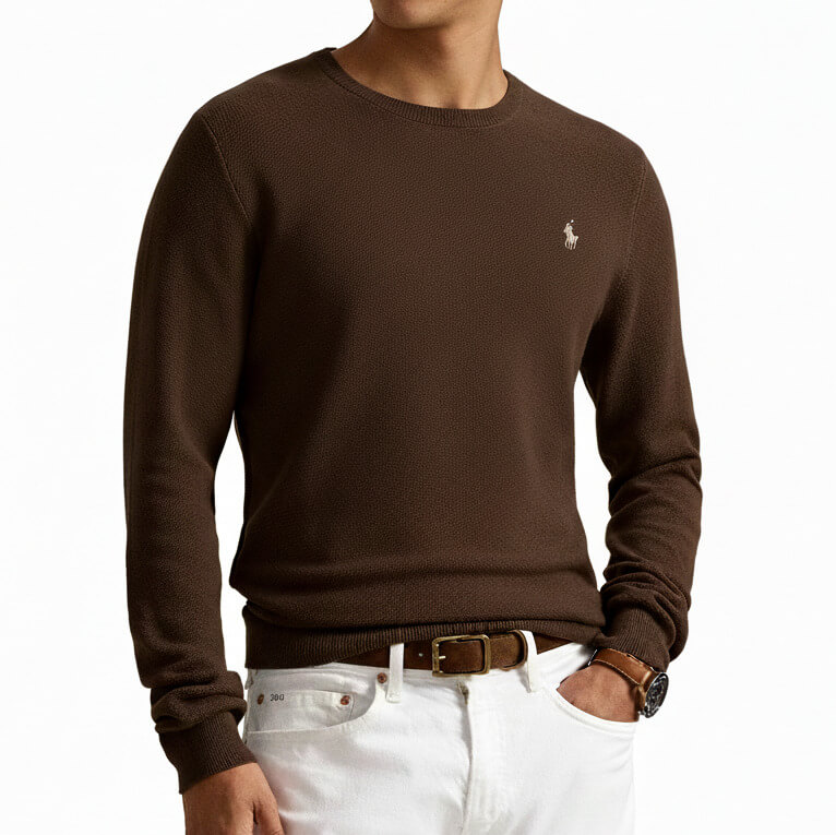 Pull Piqué RLF Col Rond en coton – Image 4