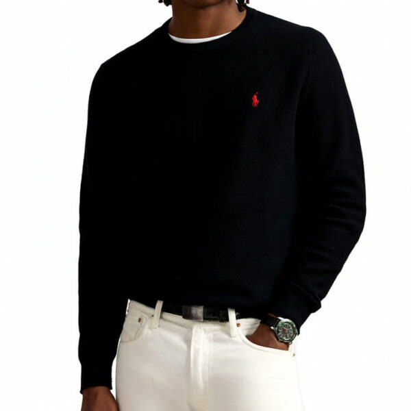 Pull Piqué RLF Col Rond en coton – Image 3