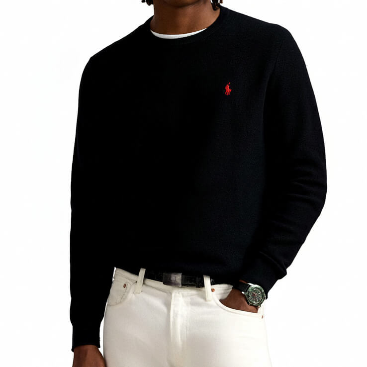 Pull Piqué RLF Col Rond en coton – Image 3
