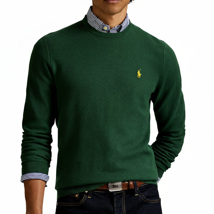 Pull Piqué RLF Col Rond en coton – Image 2